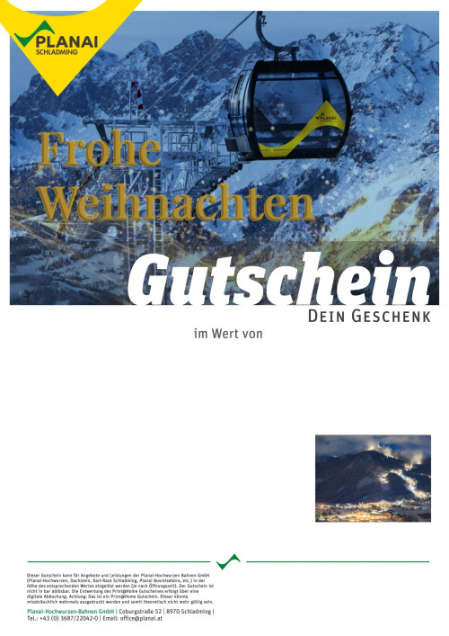 Wertgutschein Weihnachten Planai & Hochwurzen