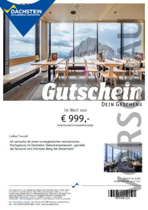 Wertgutschein Dachstein Gletscherrestaurant